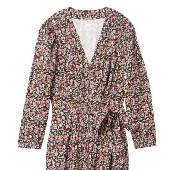 Rebecca Taylor La Vie Gitane Floral Wrap Cotton Long Sleeve Jumpsuit Size Large - Picture 9 of 16